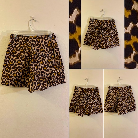 J. Crew Leopard Print Tie Bow High Waist Shorts - Picture 4 of 13